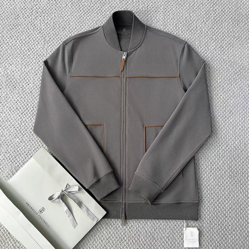 Brunello Cucinelli Men's Spring and Autumn Hooded Long Sleeve Cotton Casual Sports Sweatshirt Zipper Long Sleeve Jacket Ngvp #1766