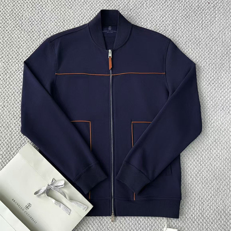 Brunello Cucinelli Men's Spring and Autumn Hooded Long Sleeve Cotton Casual Sports Sweatshirt Zipper Long Sleeve Jacket Ngvp #1766