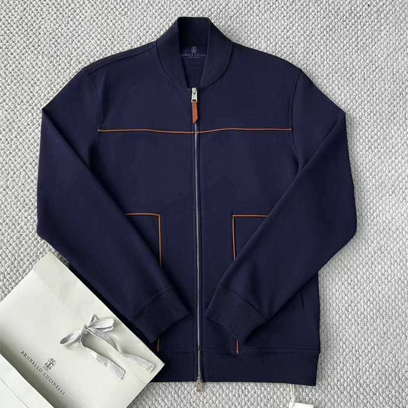 Brunello Cucinelli Men's Spring and Autumn Hooded Long Sleeve Cotton Casual Sports Sweatshirt Zipper Long Sleeve Jacket Ngvp #1766