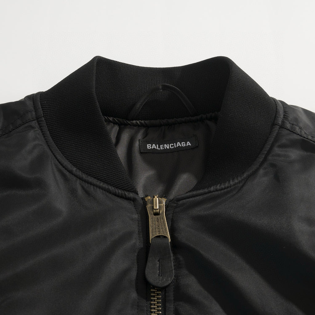 Balenciaga BOMBER Men's And Women's Spring/autumn Solid Color Fashionable Casual Zipper Long Sleeve Loose Fit Jacket #78185