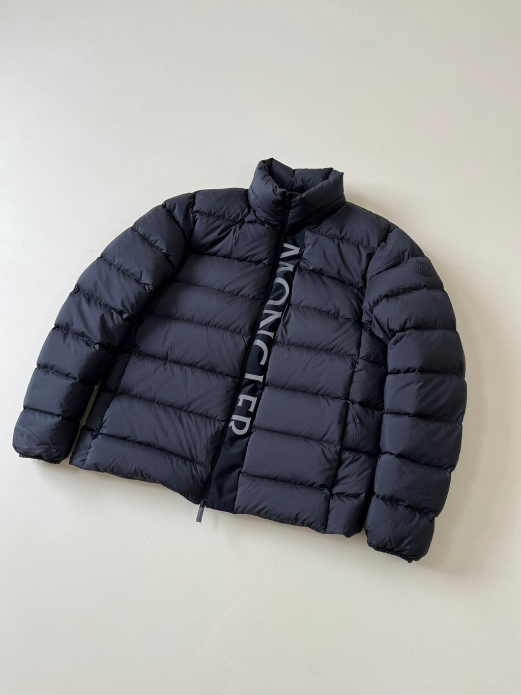 Moncler Men's New Black Warrior 3M Reflective White Goose Down Hooded Reflective Letters Down Jacket #332483