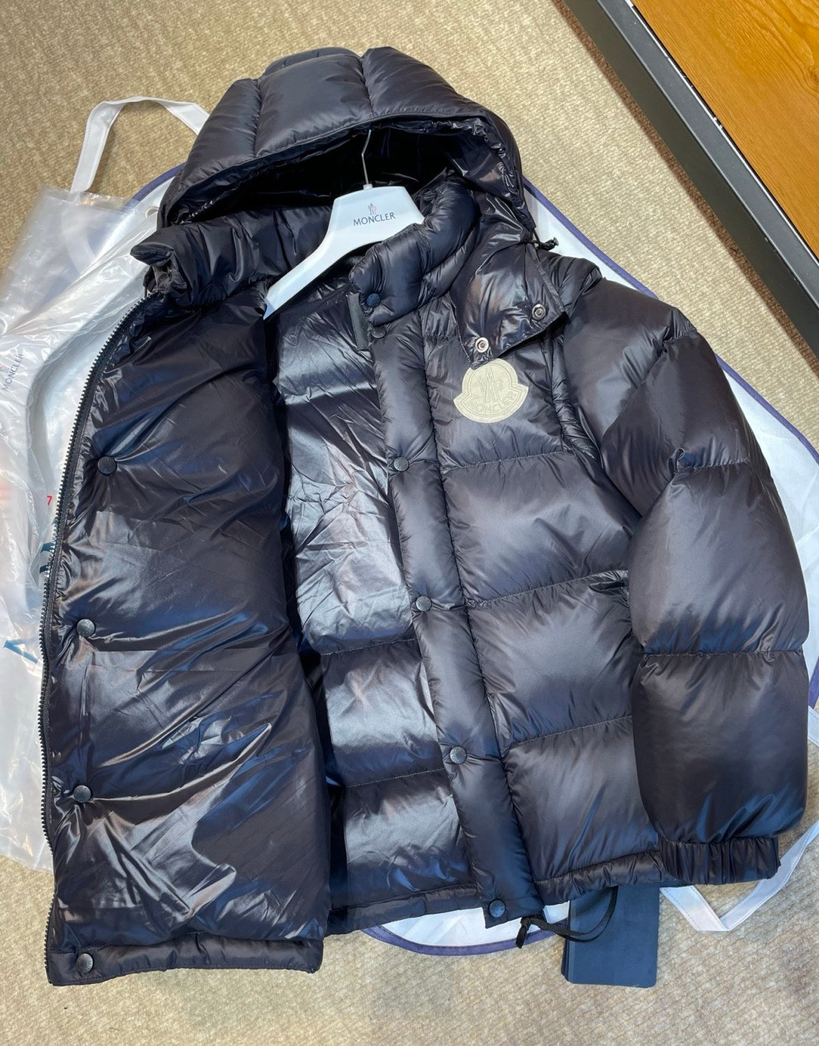 Moncler Men's Fall/Winter Fashion Classic Solid Color Zipper Hooded Cotton Jacket Long Sleeve Down Jacket Thick Coat Jacket #79243