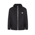 Prada Men's Spring/fall Fashion Casual Solid Color Zipper Hooded Triangle Logo Nylon Drawstring Jacket #79139