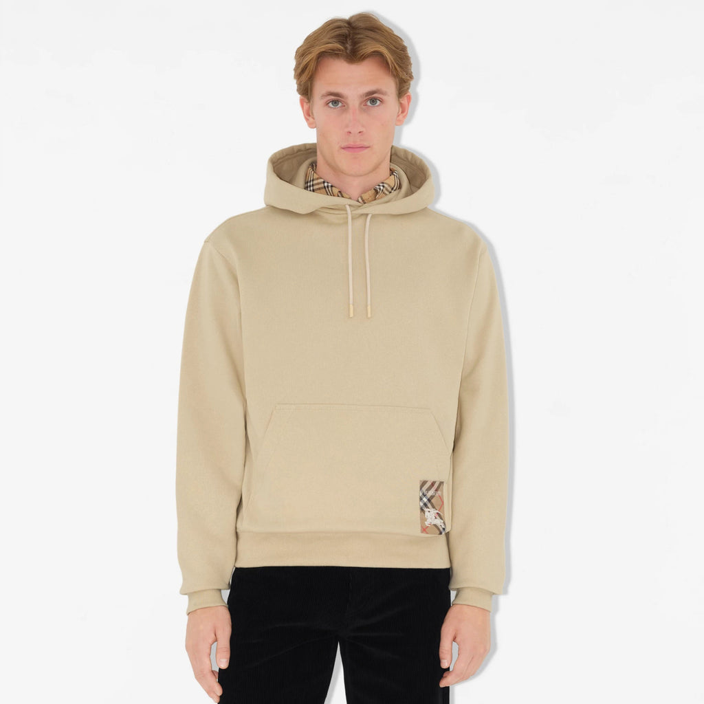 Burberry Men's Spring and Autumn Solid Color Plaid Pocket Loose Hooded Long Sleeve Sweatshirt #74743