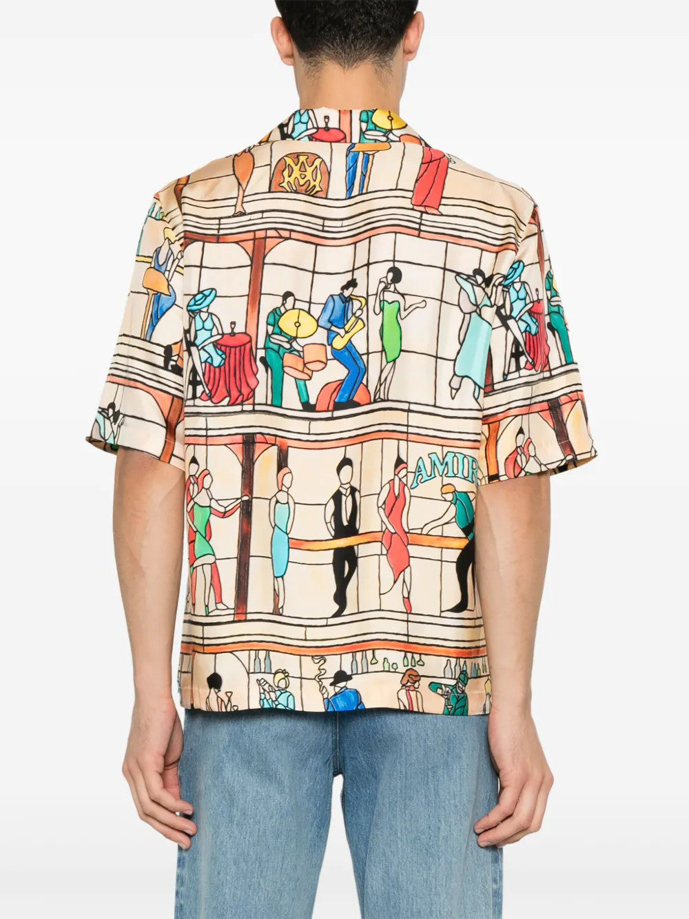 Amiri Men's Summer Casual Silk Lapel Single Breasted Short Sleeve Pool Hall Shirt Ngvp #1424