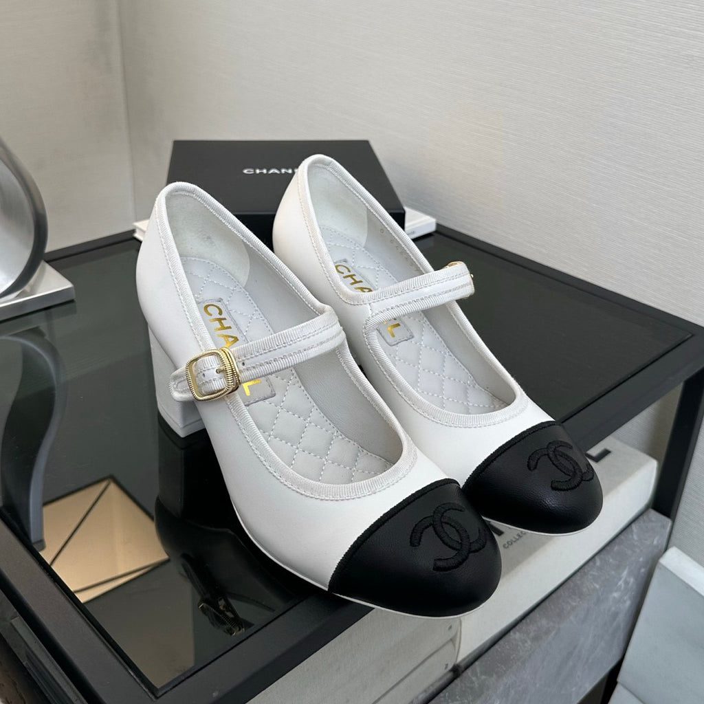 Chanel Women's Spring/Fall Fashion Classic Round Toe Slip On Solid Color Chunky Heel Buckle Mary Jane Shoes Casual Shoes #79251