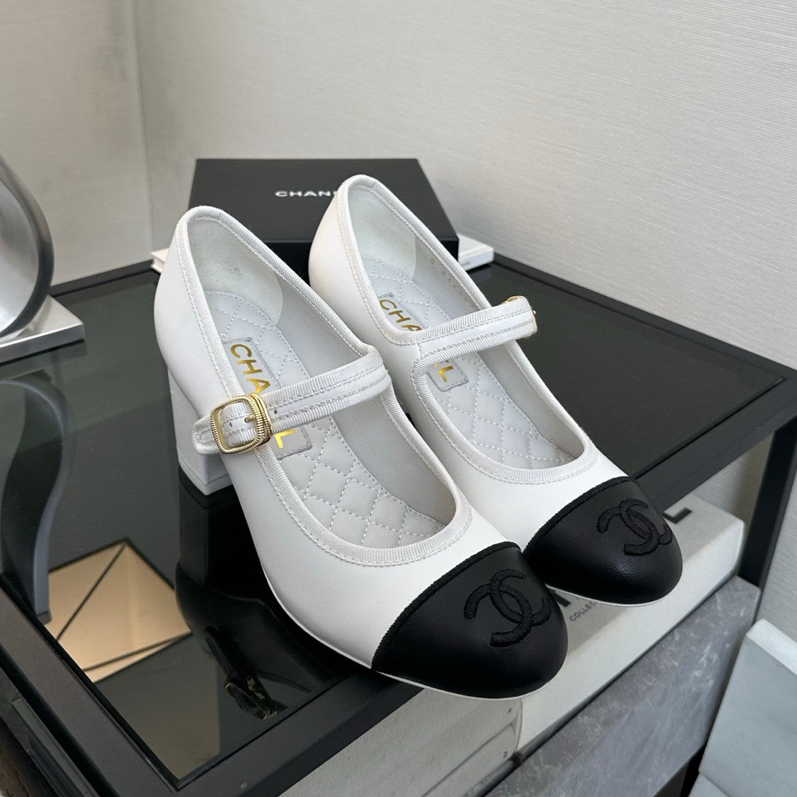 Chanel Women's Spring/Fall Fashion Classic Round Toe Slip On Solid Color Chunky Heel Buckle Mary Jane Shoes Casual Shoes #79251