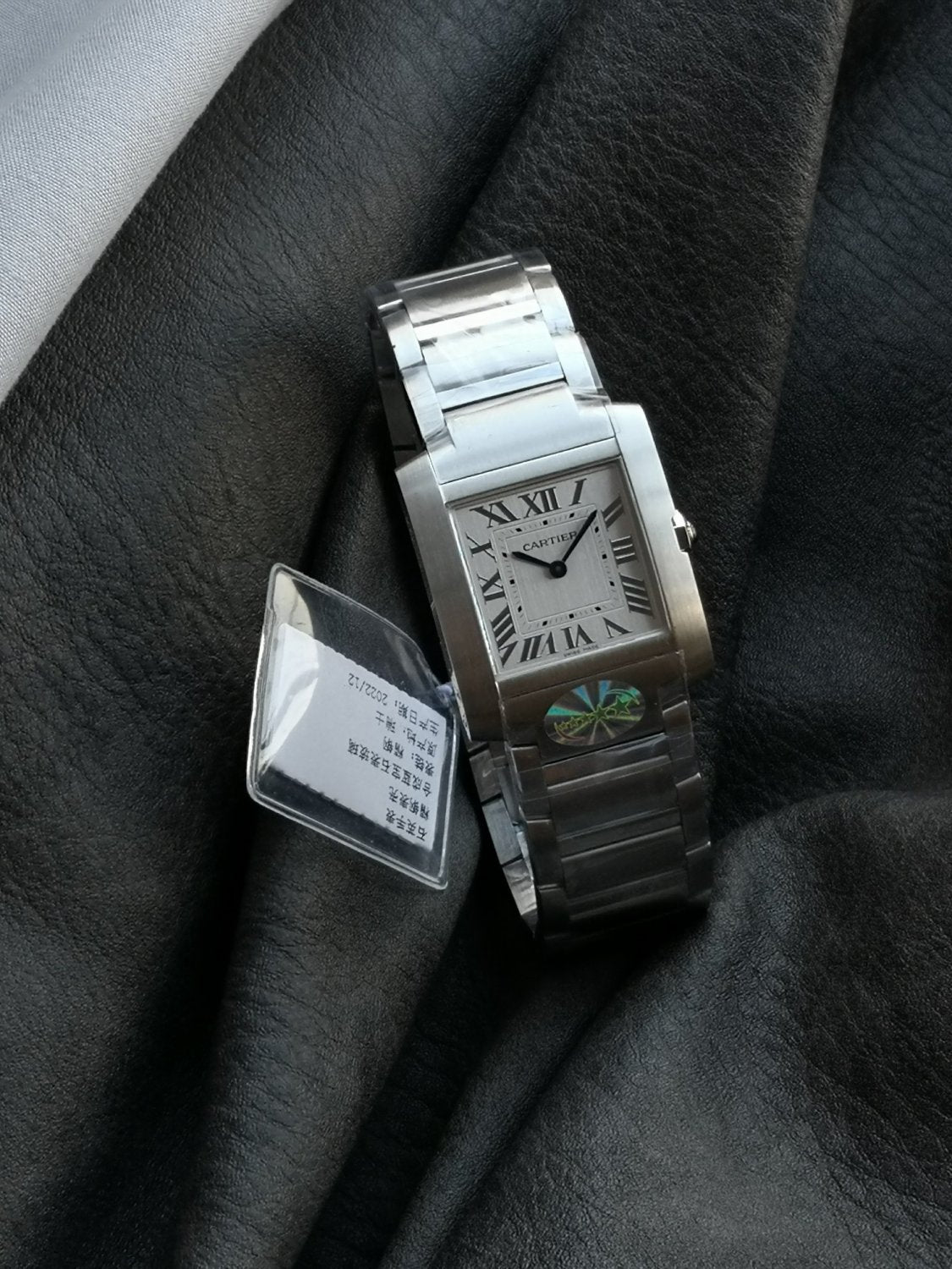 Cartier Tank Must Men's and Women's Solid Color Stainless Steel Quartz Watch #77666