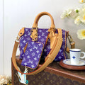 Louis Vuitton Women's Fashion Classic Grape Purple Logo Zipper Closure Leather Shoulder Bag Handbags In Small Medium And Large Sizes Crossbody Bag Bags #78655