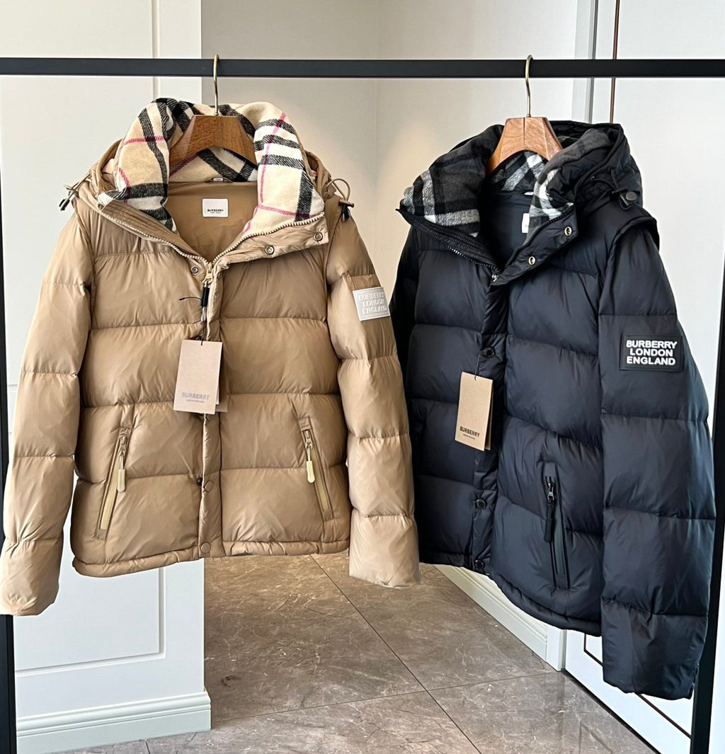Burberry Men's Winter Solid Color Hooded Drawstring Single Breasted Detachable Long Sleeve Puffer Down Jacket #73451