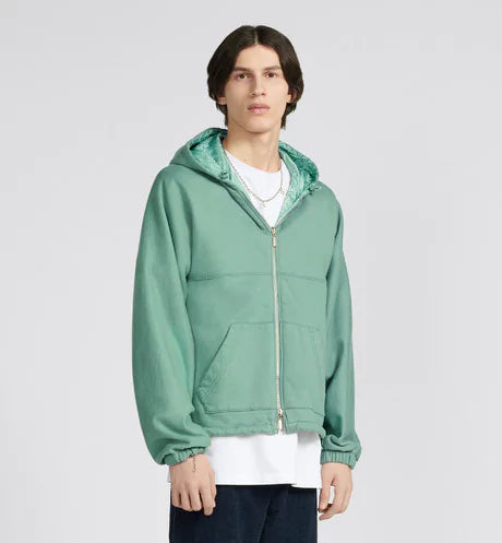 DIOR Men's Spring Autumn Solid Colour Letter Printed Reversible Wearable Zip Hooded Long Sleeve Jacket #76629