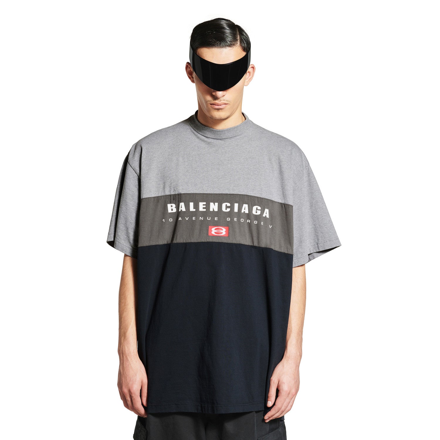 Balenciaga Men's Summer Logo Letter Printed Color Collision Round Neck Short Sleeve T-Shirt #75929