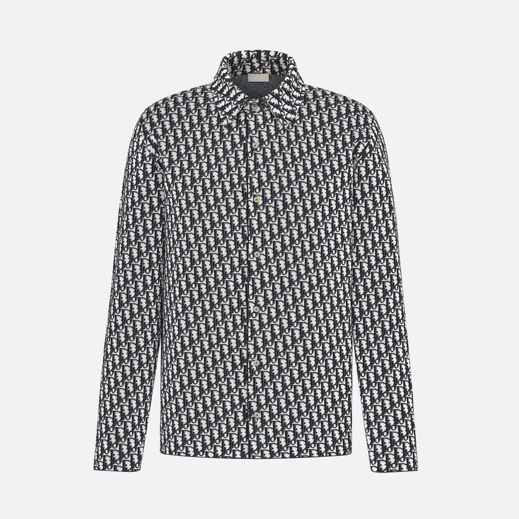 Dior Men's Spring/Autumn Solid Color Letter Print Single Button Long Sleeve Shirt #77922