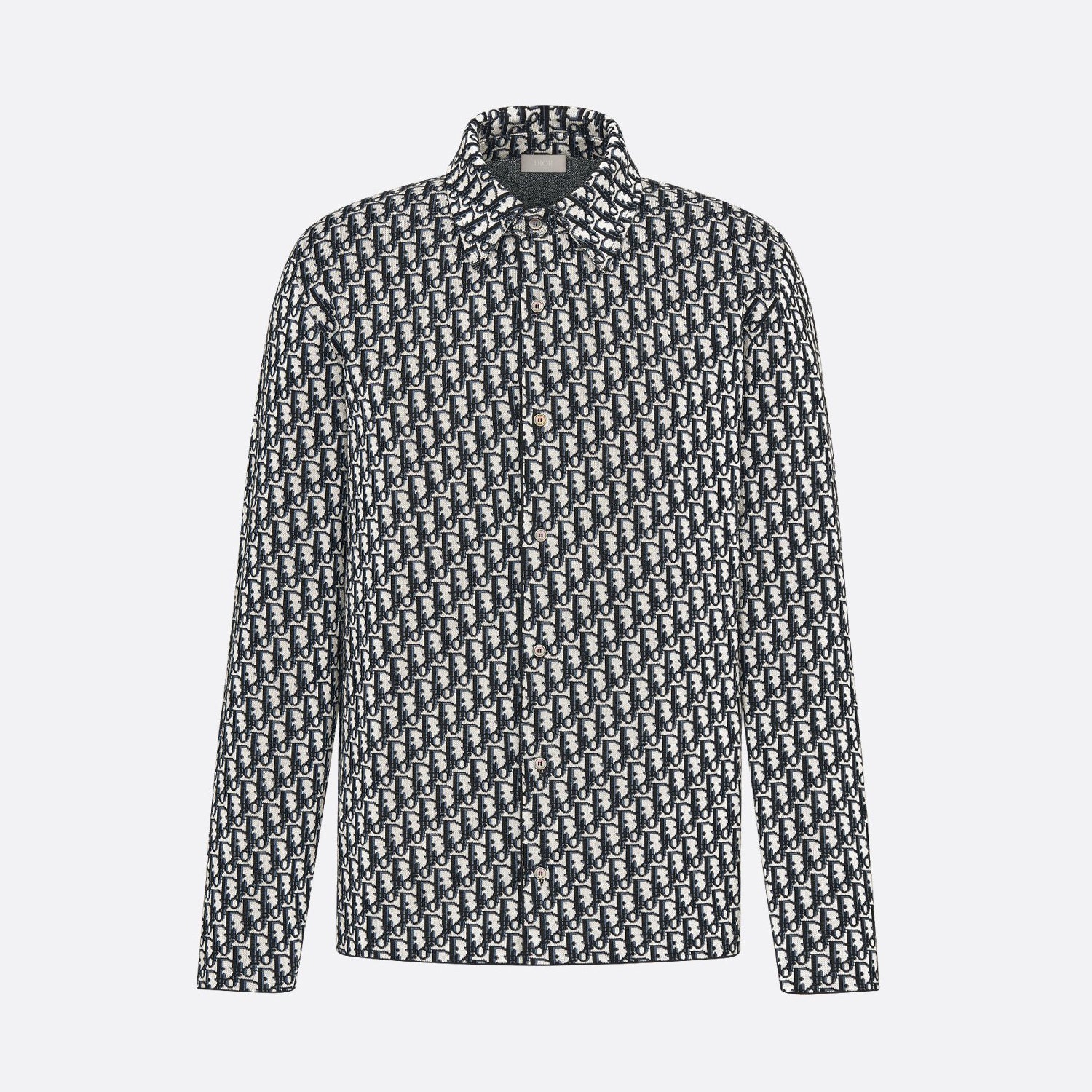 Dior Men's Spring/Autumn Solid Color Letter Print Single Button Long Sleeve Shirt #77922