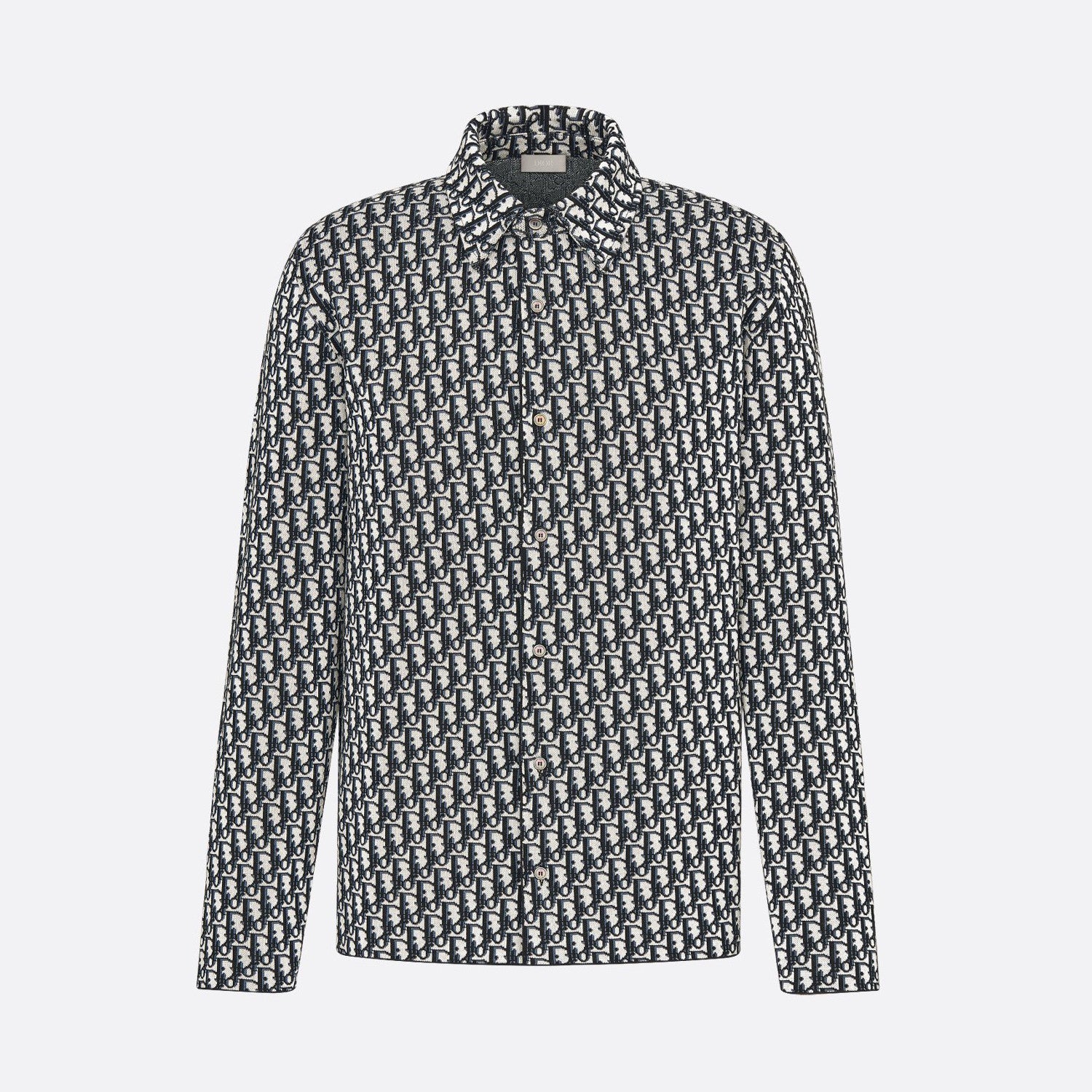 Dior Men's Spring/Autumn Solid Color Letter Print Single Button Long Sleeve Shirt #77922