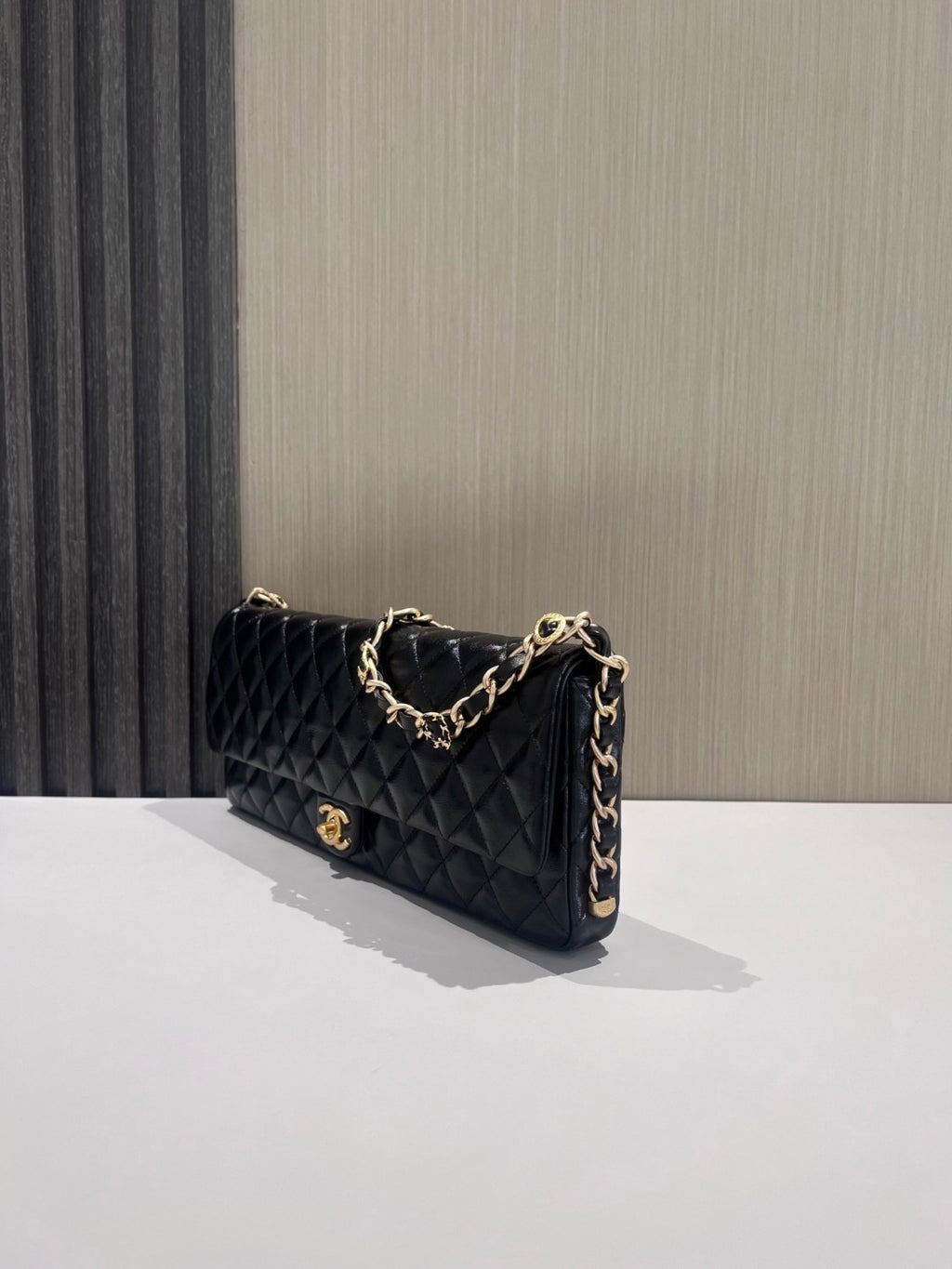 Chanel 24A Chain Shoulder Strap Flap Diamond Shiny Sheepskin Shoulder Crossbody Bag  #333559