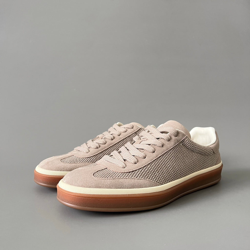 Loro Piana Men's Tennis Walk Dexun Sports Shoes Suede Round Toe Lace-Up Solid Color Four-Season Casual Shoes Low-Top Sneakers Ngvp #315199