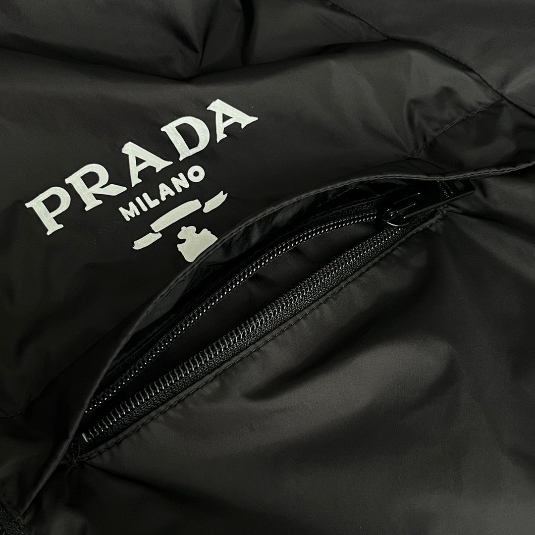 Prada Men's Spring and Summer Fashion Solid Color Zipper Long Sleeve Hooded Jacket #73389