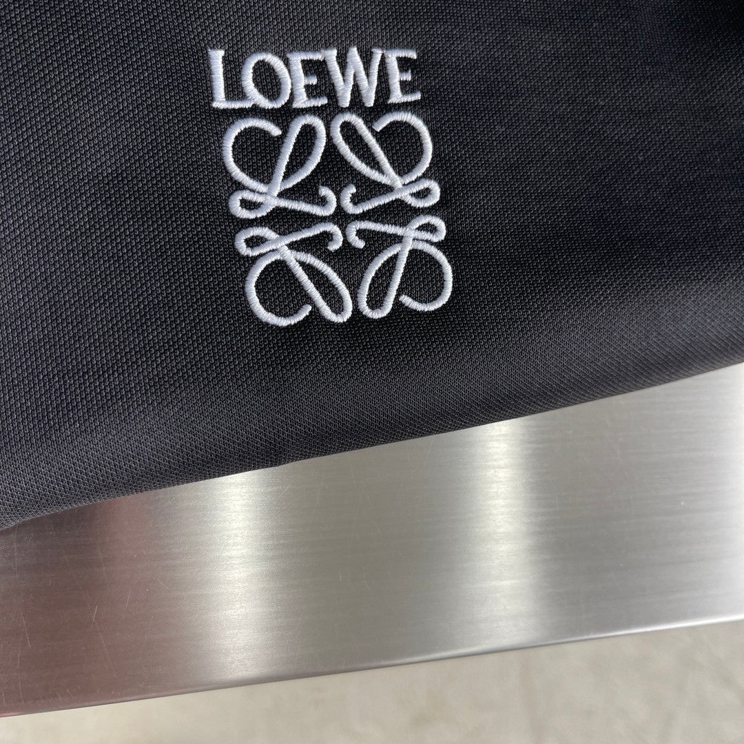 Loewe Men's Spring and Autumn Solid Color Logo Printed High Collar Loose Long Sleeve Zipper Jacket Drawstring Tie Casual Pants Suit Set #76561