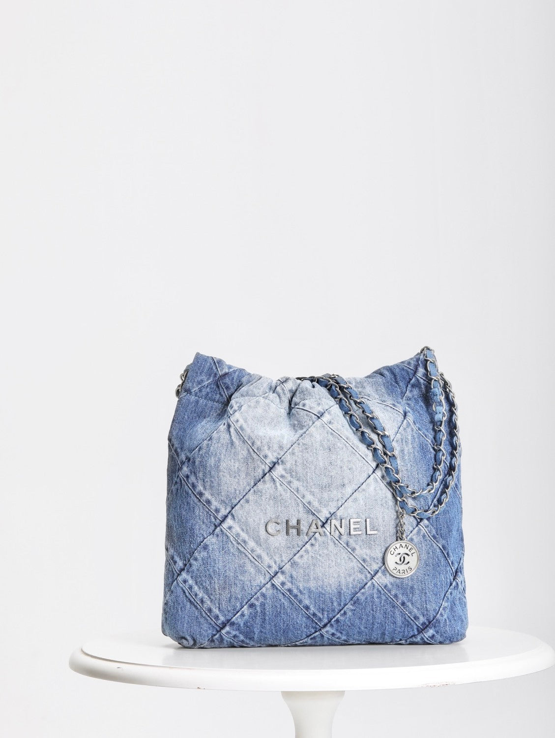 Chanel Women's Solid Colour Chain Shoulder Strap Denim Shoulder Tote Shopper Bags Bag #76858