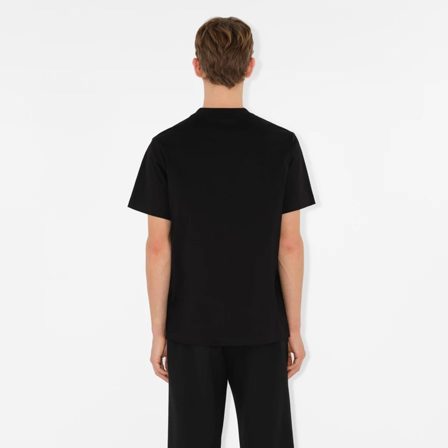 Burberry Men's Spring And Summer Embroidery Logo Solid Colour Cotton T-shirt Fashion Casual Trend Versatile Tee Round Neck Short-sleeved Shirt #71797