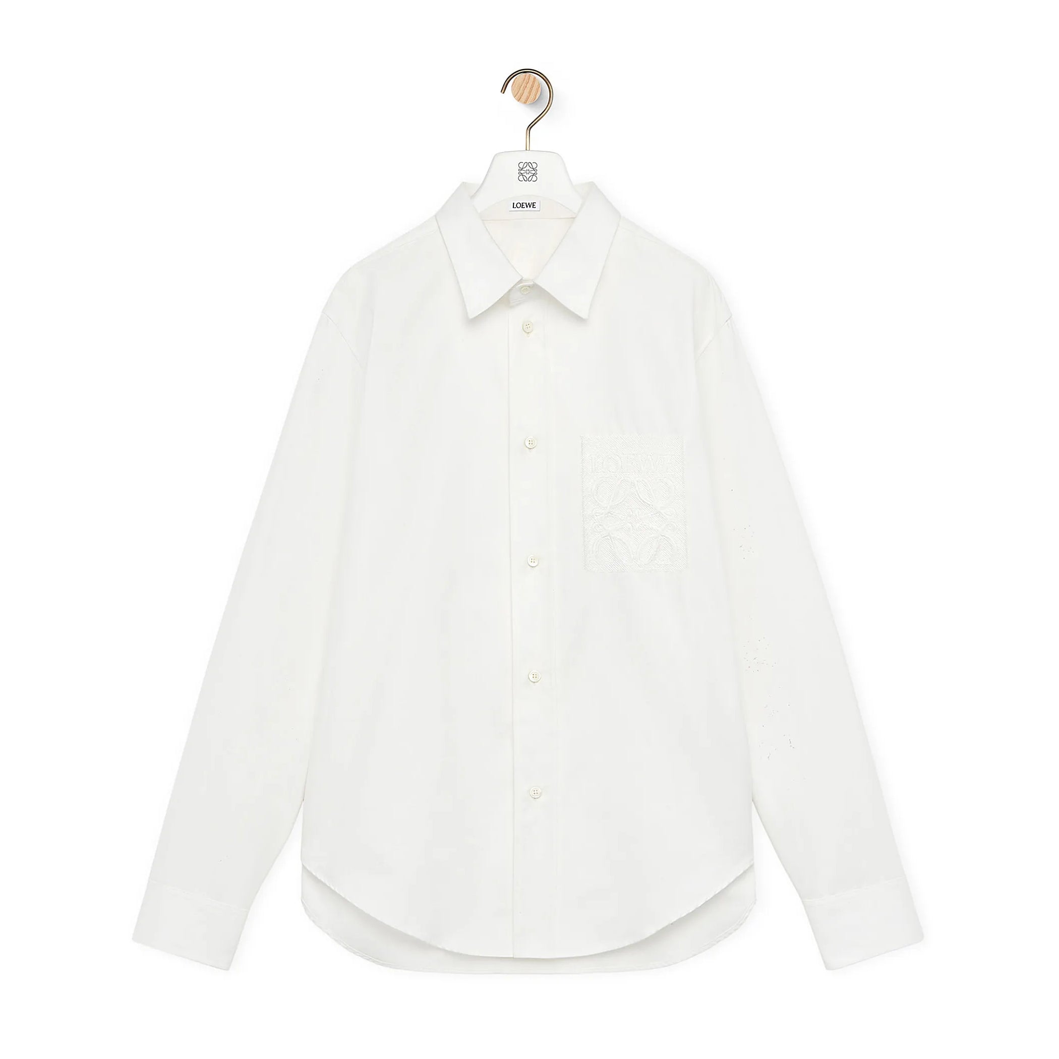 Loewe Men's Spring and Autumn Solid Color Single Breasted Lapel Long Sleeve Shirt #99552