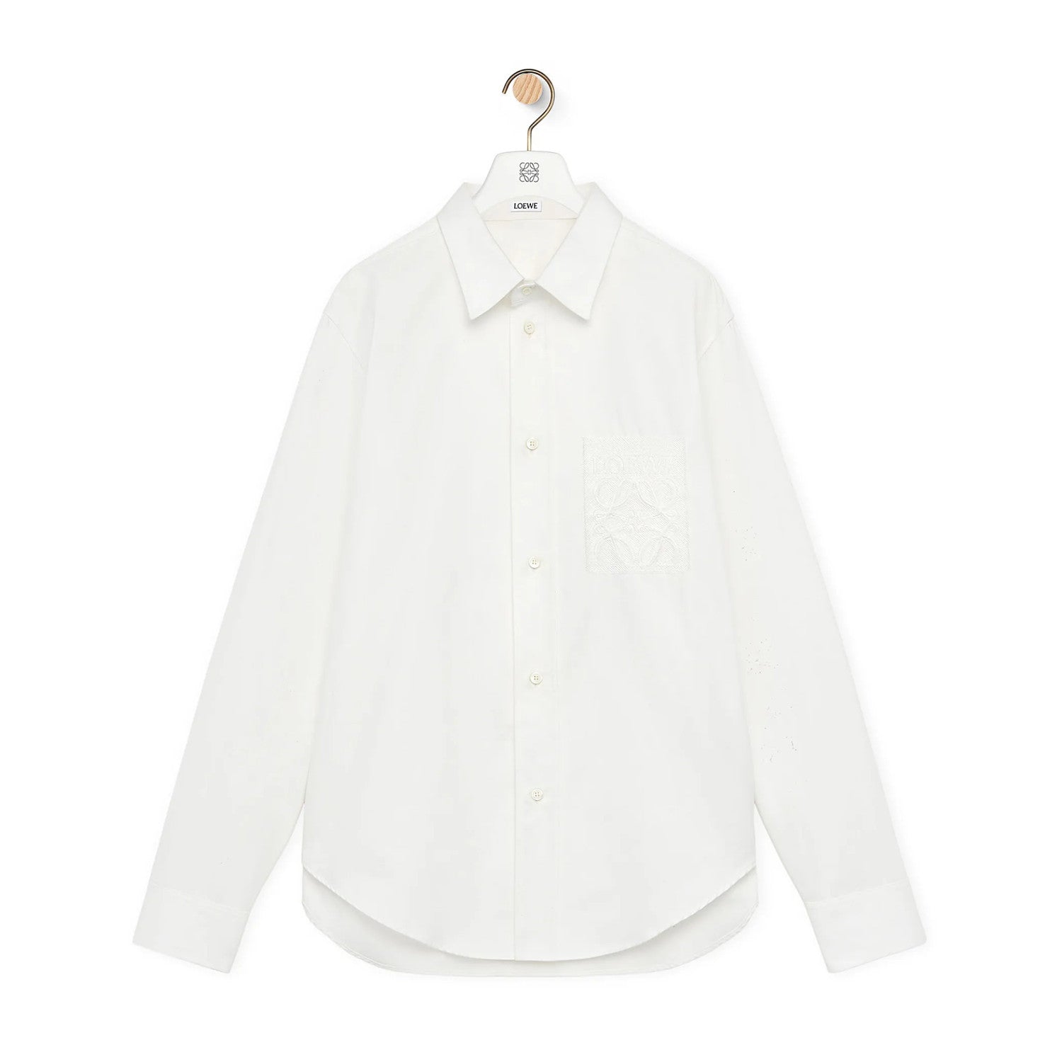 Loewe Men's Spring and Autumn Solid Color Single Breasted Lapel Long Sleeve Shirt #99552