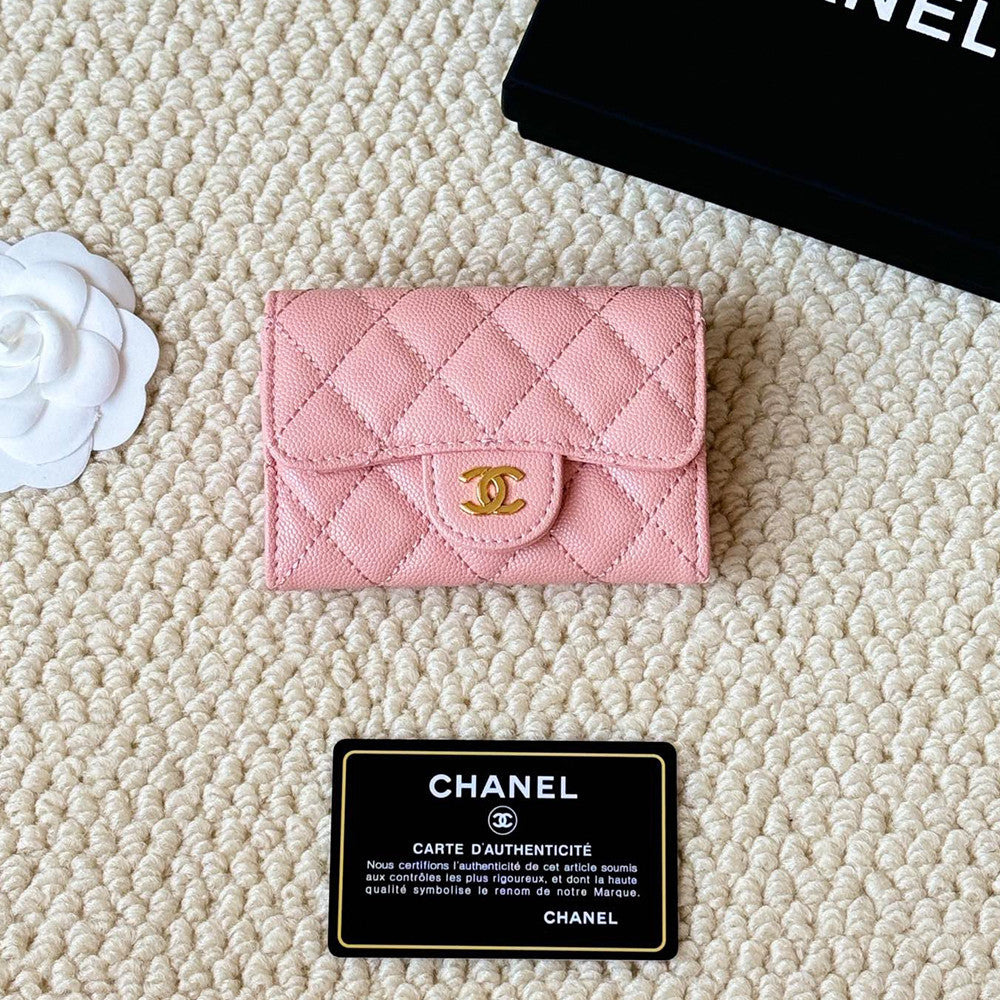 Chanel Classic Card Holder New Black Cf Caviar Calfskin Flap Card Holder With Gold Buckle Ap0214  Bag Bags #196876