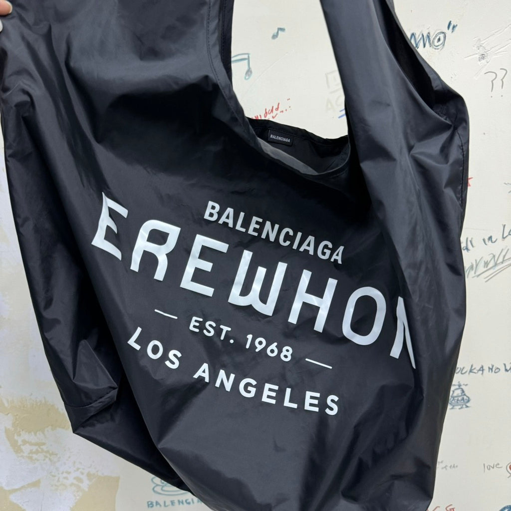 Balenciaga Men's Solid Color Letter Printed Nylon Shopper Handbag Tote Bag Bags #75822