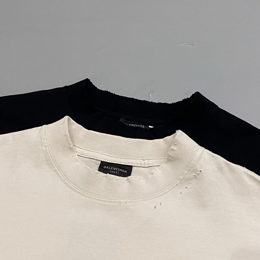 Balenciaga Men's Summer Letter Logo Print Round Neck Regular Fit Short Sleeve T-Shirt #75977