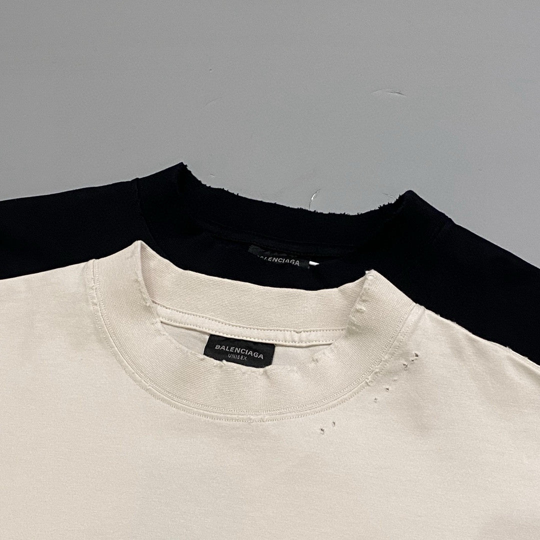 Balenciaga Men's Summer Letter Logo Print Round Neck Regular Fit Short Sleeve T-Shirt #75977