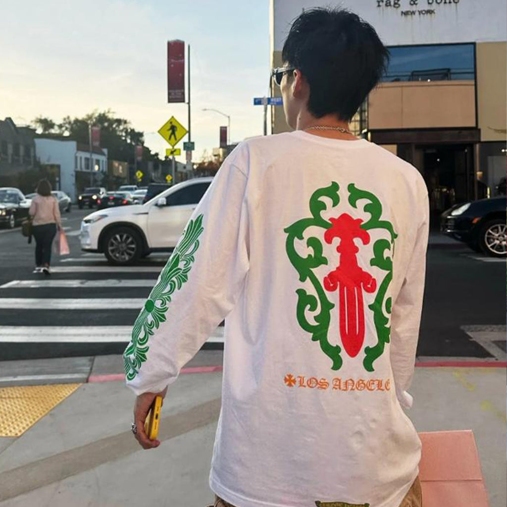 Chrome Hearts Men's Women's Summer Chao Printed Embroidered Letters Long-Sleeved T-Shirt Men And Women Loose Cotton Bottoming Shirt Tops #76433