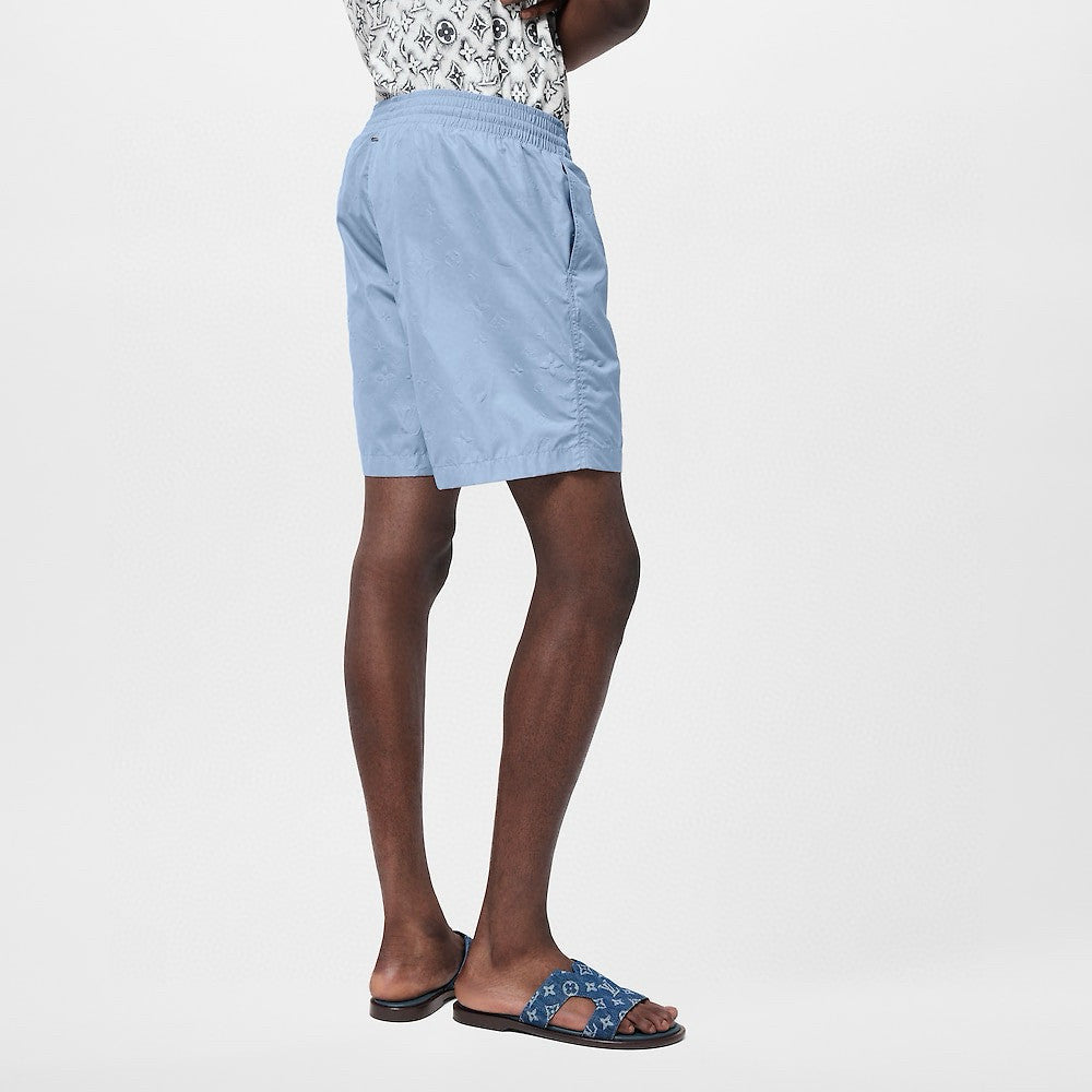 Louis Vuitton Men's Summer Solid Color Logo Full Print Drawstring Elastic Waist Casual Shorts Pants #98982