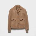 PRADA Men's 25FW Stone Suede Bomber Jacket #333461