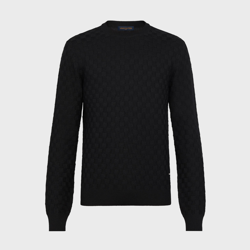 Louis Vuitton Men's Spring. Autumn And Winter Damier Signature Crew Neck Plaid Solid Color Long Sleeve Fitted Wool Sweater Ngvp #9311