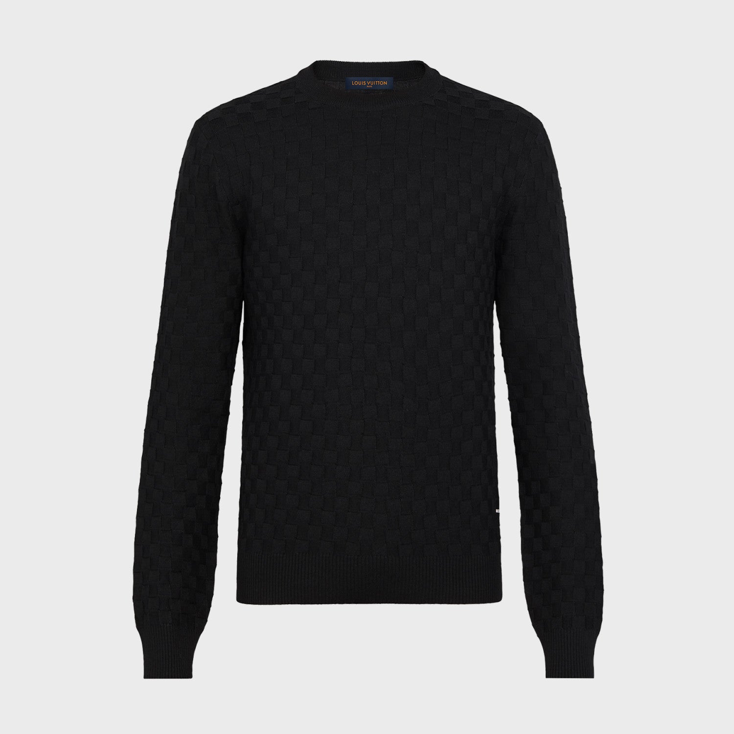 Louis Vuitton Men's Spring. Autumn And Winter Damier Signature Crew Neck Plaid Solid Color Long Sleeve Fitted Wool Sweater Ngvp #9311