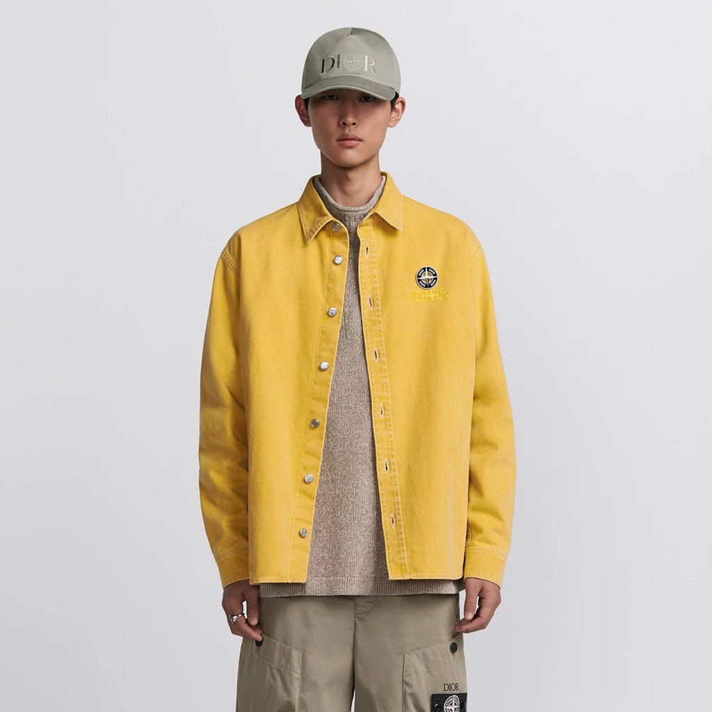 Dior And Stone Island Men's Jacket Shirt Embroidered Logo Lapel Single-breasted Fashion Casual Shirt  #71491