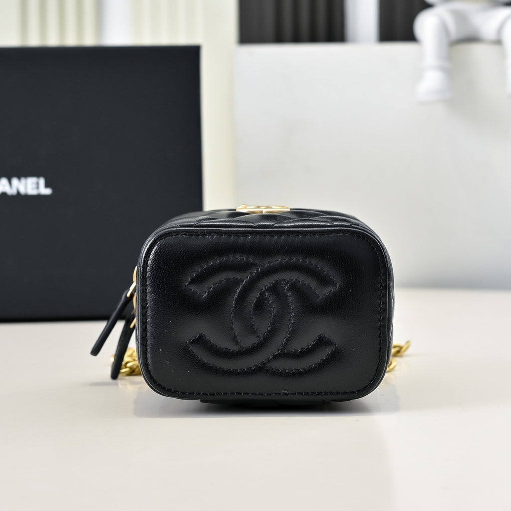 Chanel Women's Solid Color Chain Shoulder Grain Embossed Calfskin Box Bag Tote Shoulder Bags #75941
