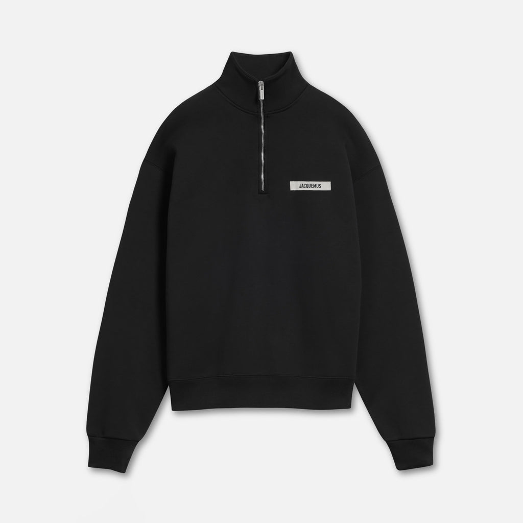 Jacquemus Men's Spring/Fall Fashion Casual High Neck Half Zip Embroidered Knit Logo Sweatshirt #78534