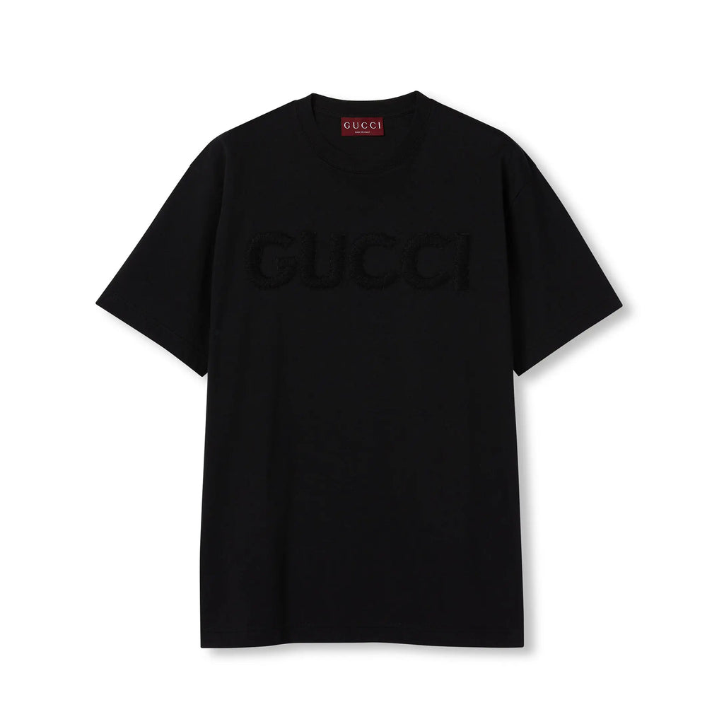 Gucci Men's Summer Solid Color Embroidered Letter Print Round Neck Cotton Short Sleeve T-Shirt #76389
