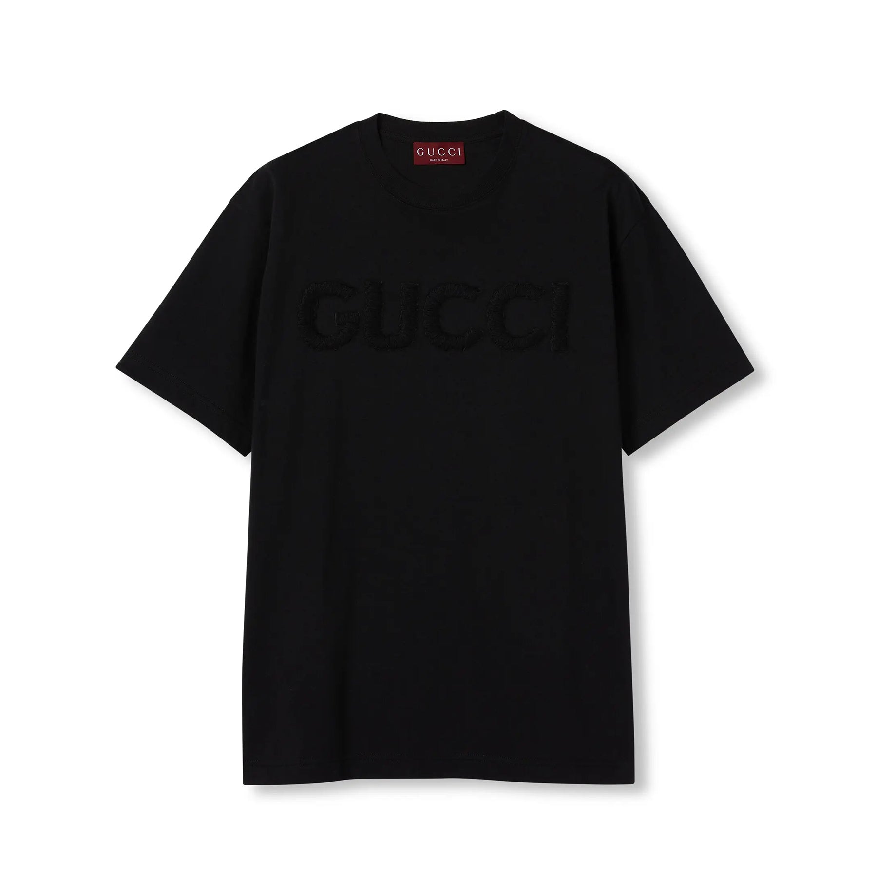 Gucci Men's Summer Solid Color Embroidered Letter Print Round Neck Cotton Short Sleeve T-Shirt #76389