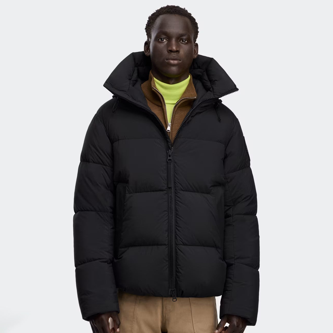 Canada Goose Crofton Men's And Women's Winter Fashion Casual Solid Color Hooded Zipper Windproof Nylon Hooded Down Jacket #79557