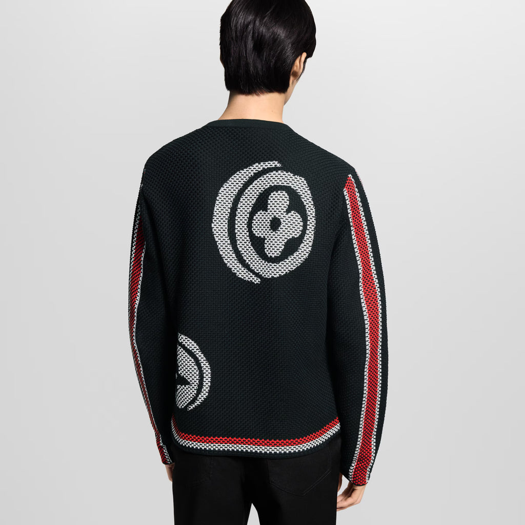 Louis Vuitton Men's x Spring/Fall/Winter Embroidered Knit Cotton Crew Neck Single- Breasted Cardigan Jacket #81596