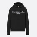 Dior Men's Spring and Autumn Black Logo Letter Print Tassel Design Hooded Long Sleeve Sweatshirt #73654