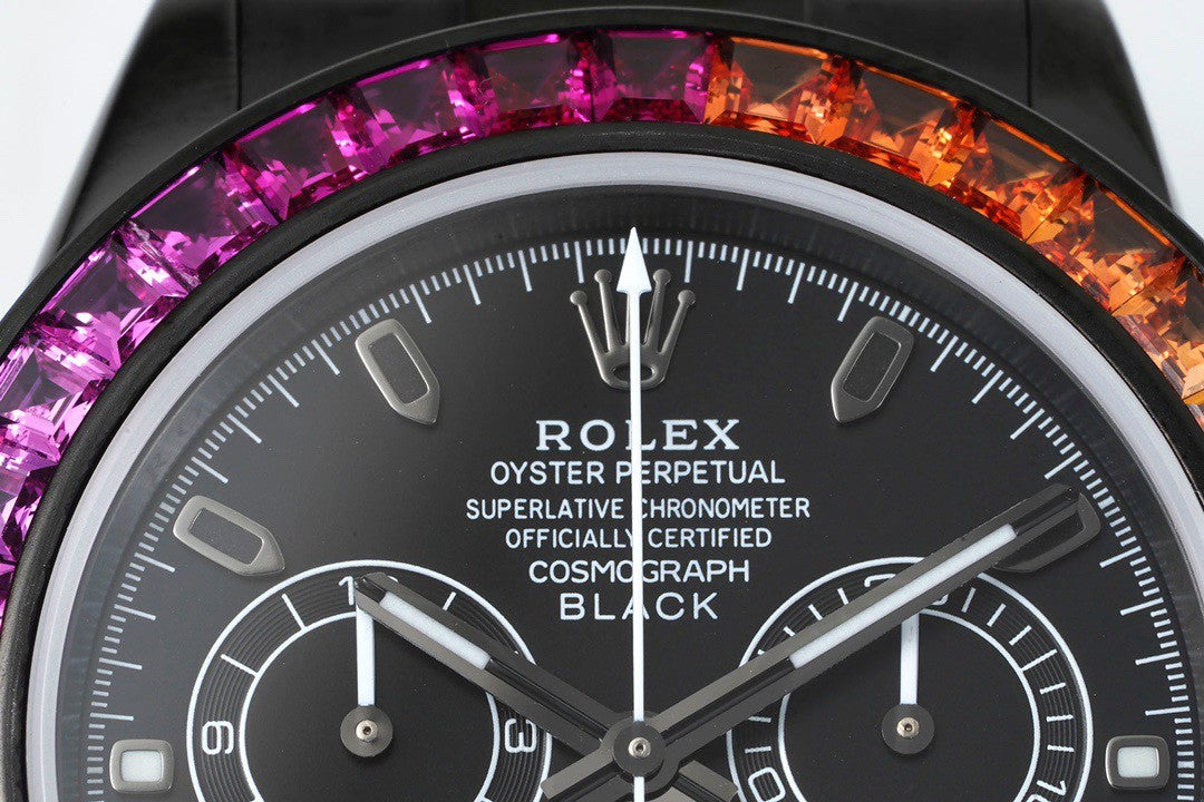 Rolex Men's Women's Fashion Luxury with Diamonds Black Casual Temperament Mechanical Watch #98767