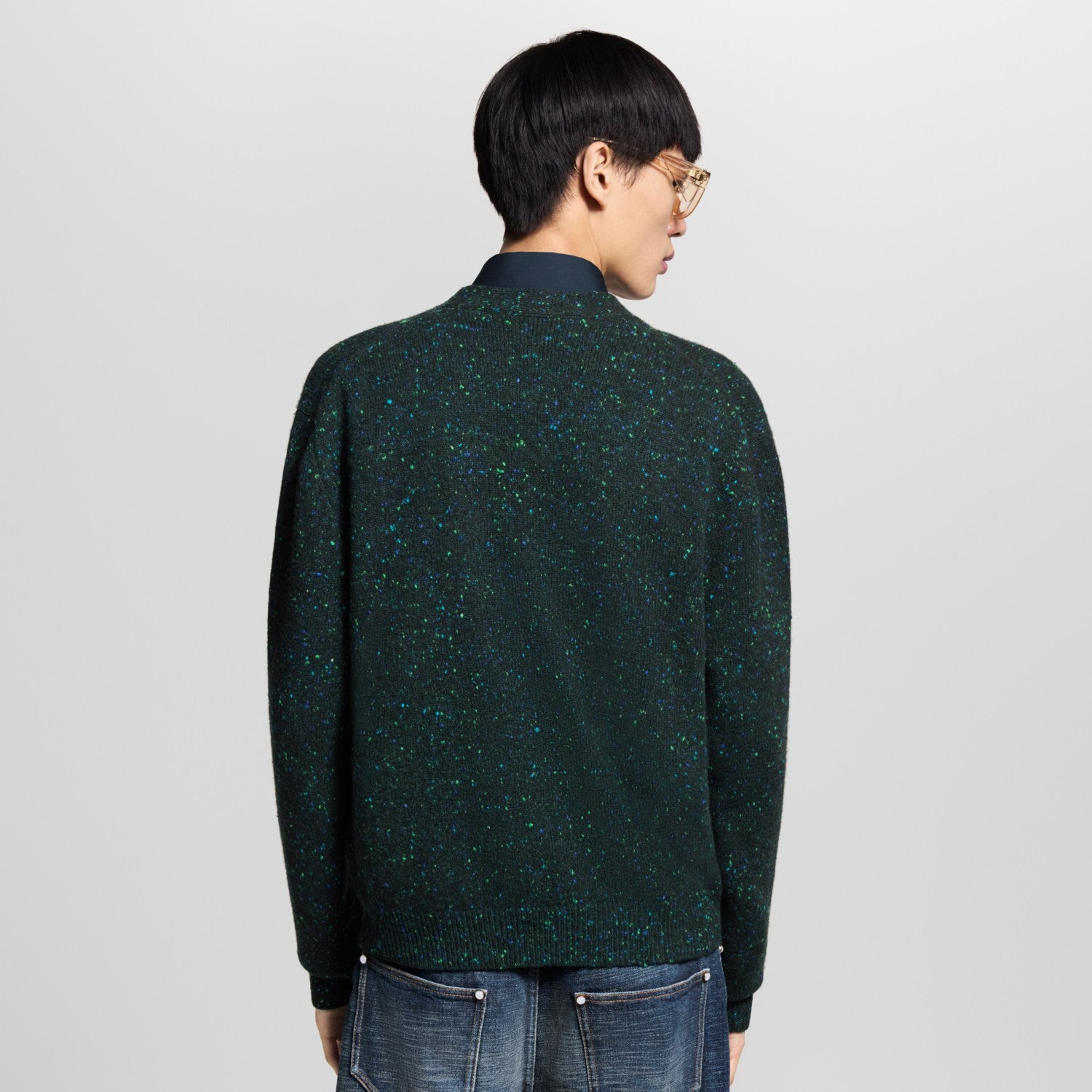 Louis Vuitton Men's Fall/Winter Fashion Casual V-Neck Single Button Loose Fit Relaxed Fit Cashmere Sweater Knit Cardigan #79415