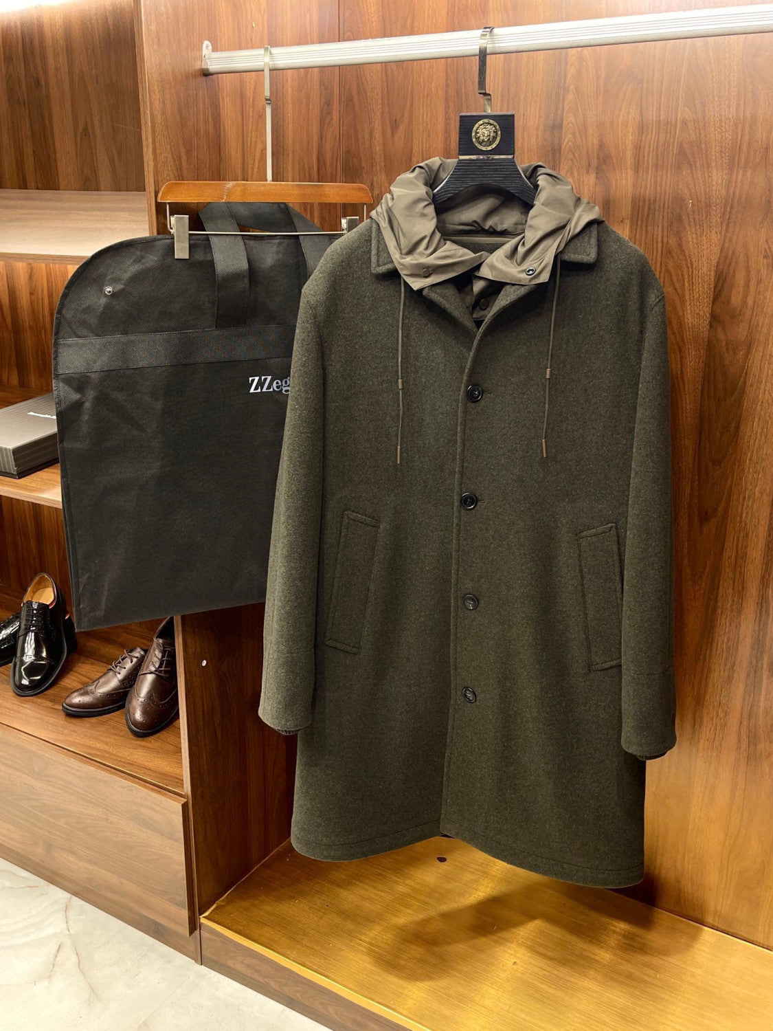 Ermenegildo Zegna Lapel Windbreaker Hooded Jacket Ngvp #6737