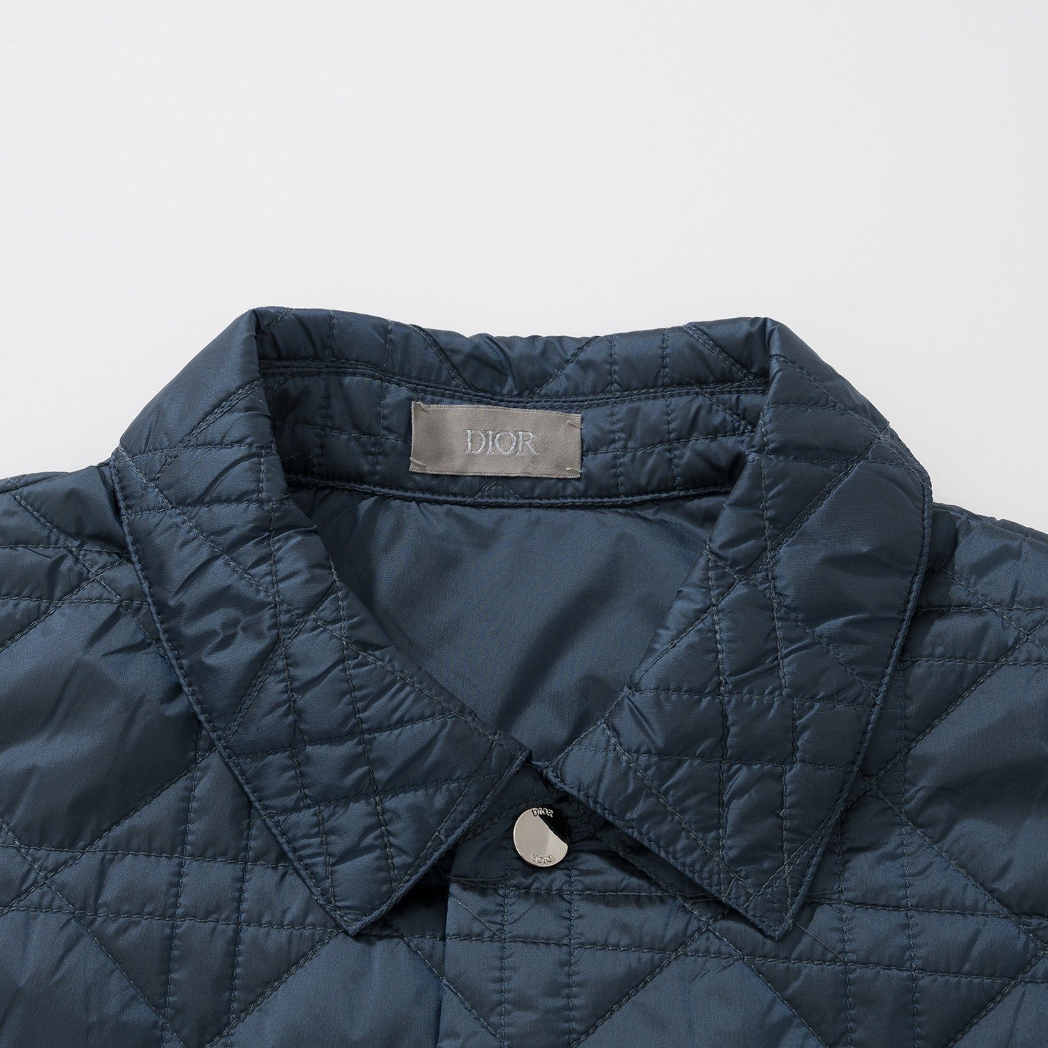 Dior Men's Spring And Fall Navy Blue Lapel Single Breasted Straight Long Sleeved Jacket #98586