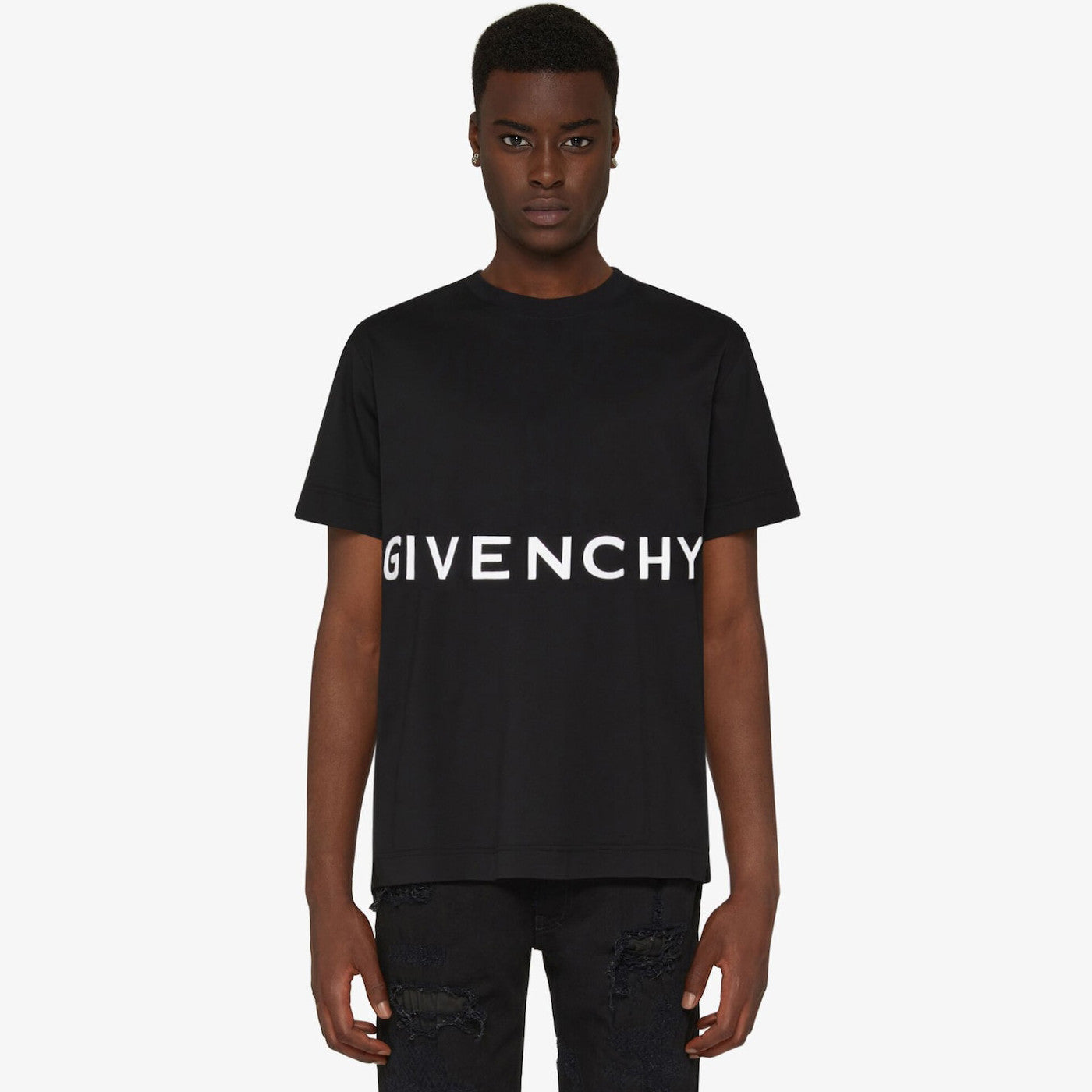 Givenchy Men's 4G Logo Oversized Black Short Sleeve T-Shirt #97284
