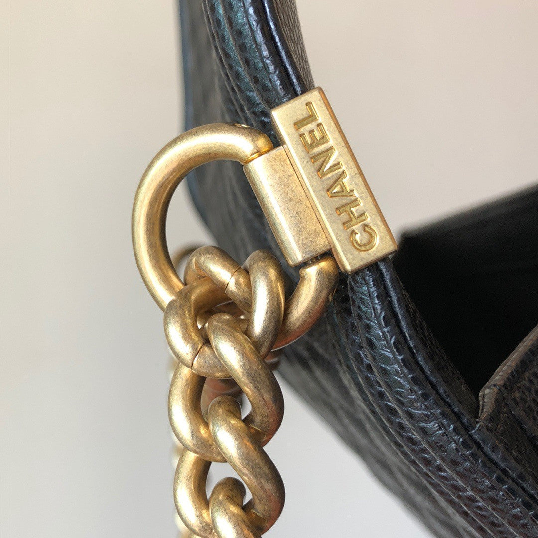Chanel LeBoy Chanel Bag Calfskin Ruthenium Plated Metal #333120